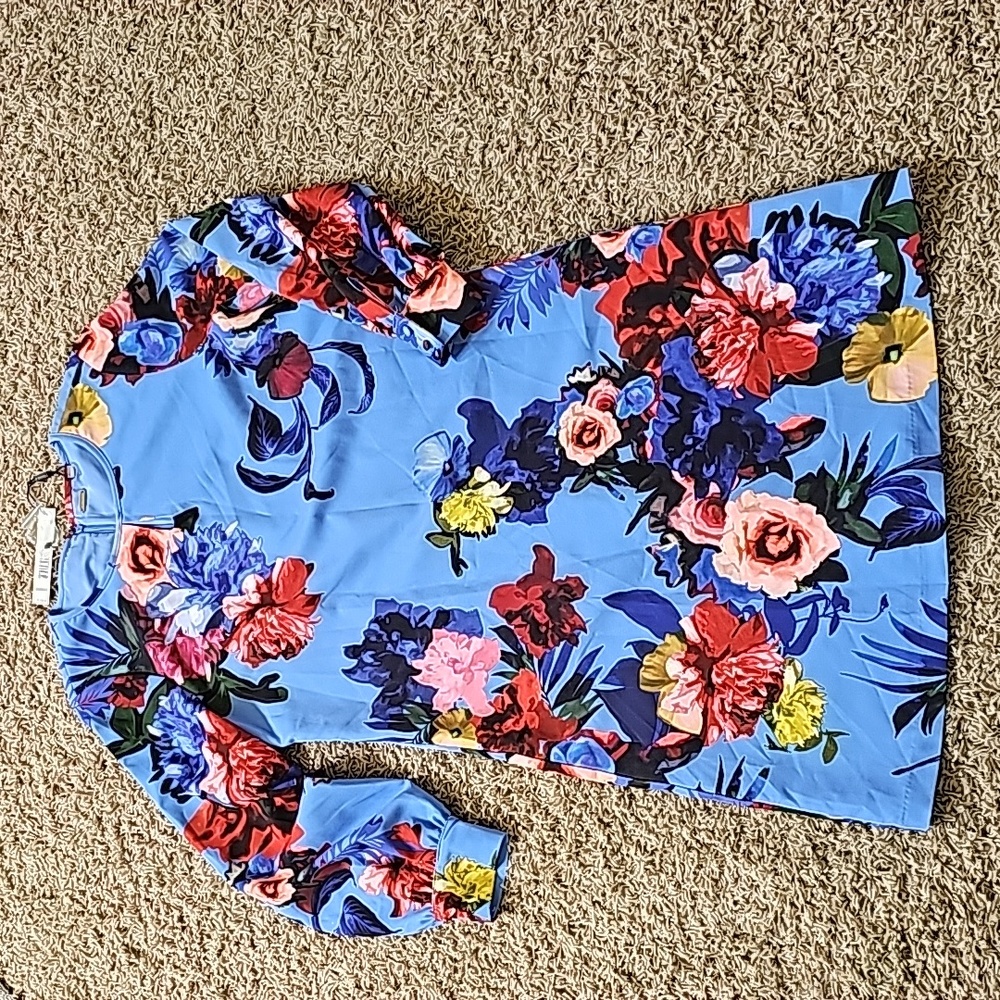 NWT T Tahari Dress Floral Long Sleeve Lined 8/Medium Knee Length